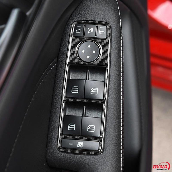 DynaCarbon™️ Carbon Fiber Full Set Window Control Trim for Mercedes Benz A B C E Class GLE GLA ML GL CLS