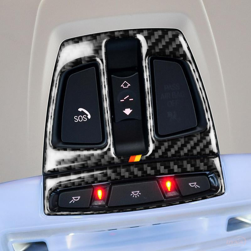 DynaCarbon™️ 2 PCS Full Set Carbon Fiber Dome Reading Light Frame Trim Overlay for BMW F20 F30 F34 F32 X1 F48 X5 F15 X6 F16