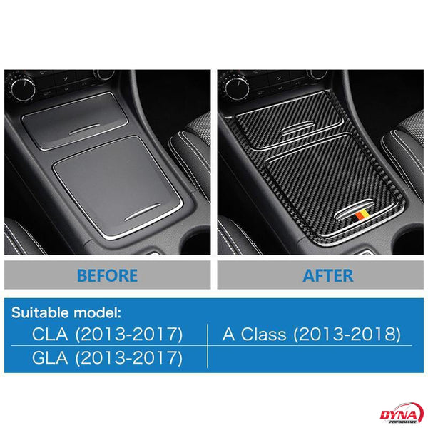 DynaCarbon™️ Carbon Fiber Center Console Panel Trim Overlay for Mercedes Benz A Class CLA GLA 2013-2018