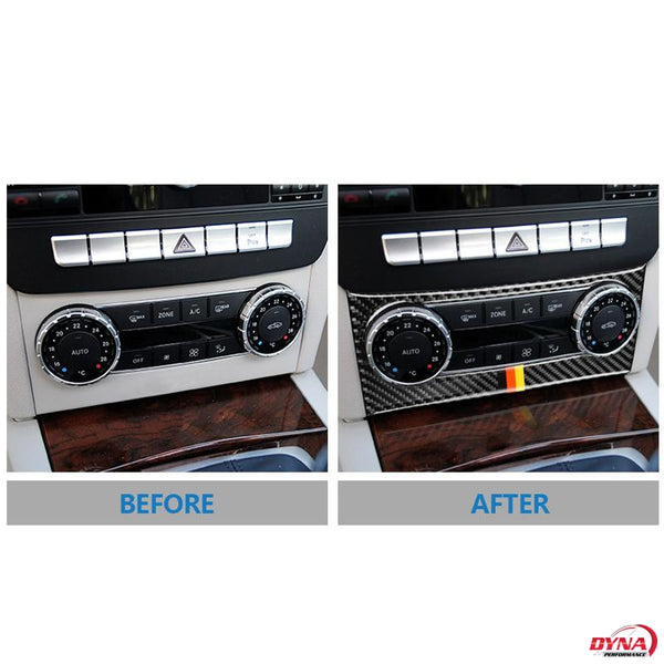 DynaCarbon™️ Carbon Fiber Air Conditioning Control Trim Overlay for Mercedes Benz C Class W204 2011-2013