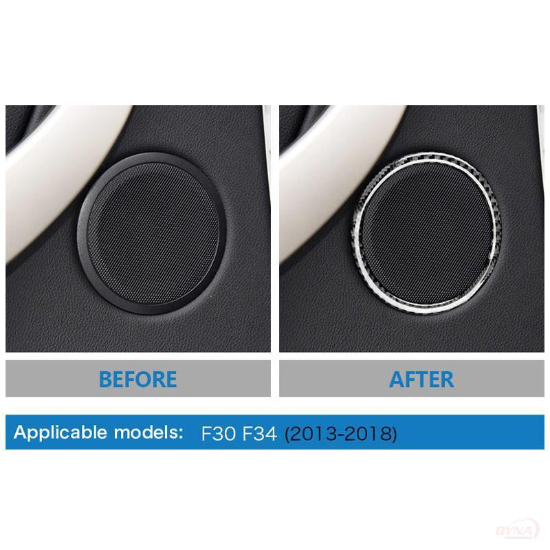 DynaCarbon™️ 4PCS Carbon Fiber Door Speakers Cover Trim Overlay for BMW F30 F32 3 Series 4 Series F34 3GT