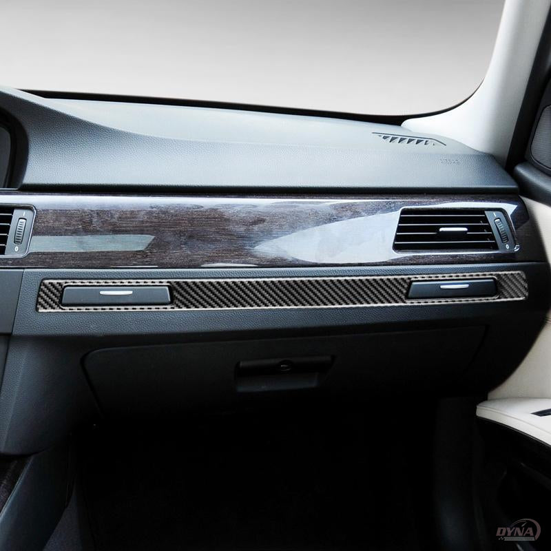 DynaCarbon™️ Carbon Fiber Cup Holder Panel Trim Overlay for BMW E90 E92 E93 3 Series