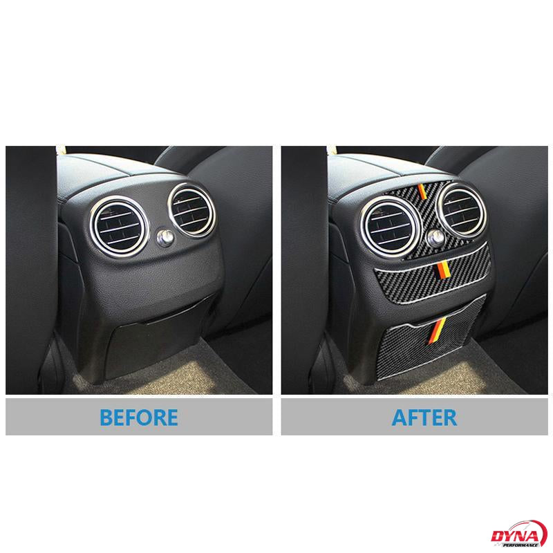 DynaCarbon™️ Carbon Fiber Rear Air Conditioning Outlet Trim Overlay for Mercedes Benz W205 C Class C180 C200 C300 GLC