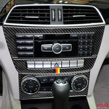 DynaCarbon™️ Carbon Fiber Air Conditioning Control Trim Overlay for Mercedes Benz C Class W204 2011-2013