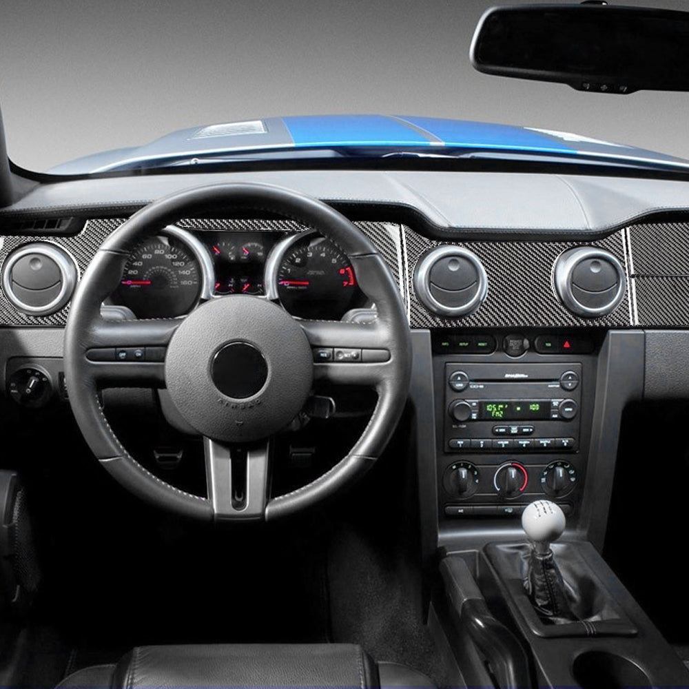 DynaCarbon™️ 6 PCS Full Carbon Fiber Dashboard Kit For Ford Mustang 2005-2009