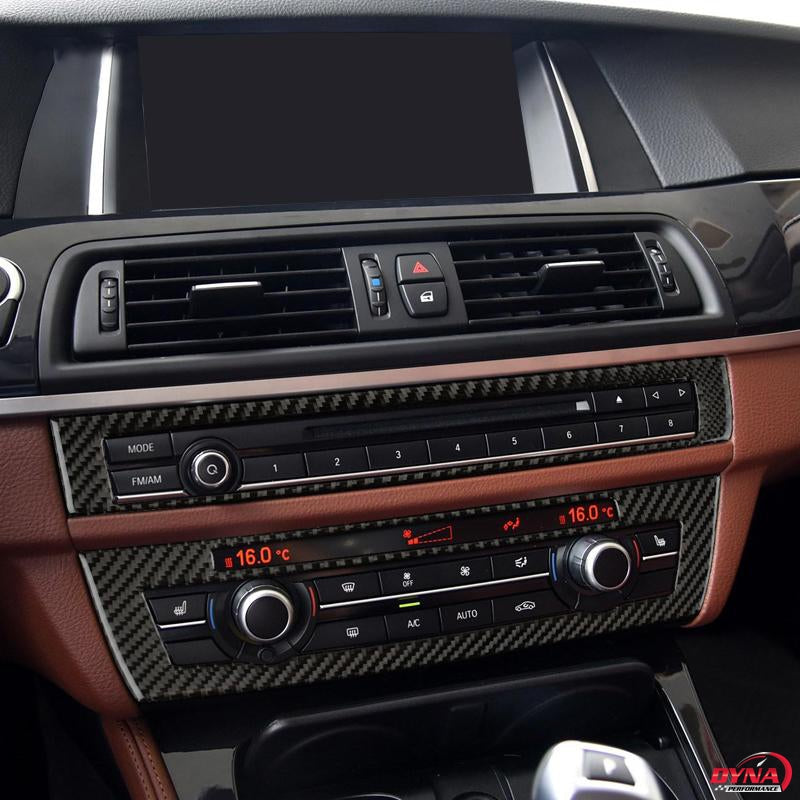 DynaCarbon™️ Carbon Fiber Center Control Frame Trim Overlay for BMW F10 5 Series