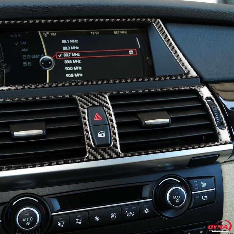 DynaCarbon™️ Carbon Fiber Navigation Screen Frame Trim Overlay for BMW E70 X5 E71 X6
