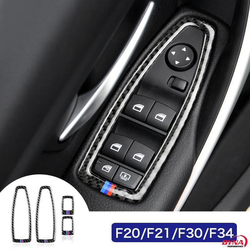 DynaCarbon™️ Carbon Fiber Full Set Window Control Frame Trim Overlay for BMW F20 F21 F22 F30 F34