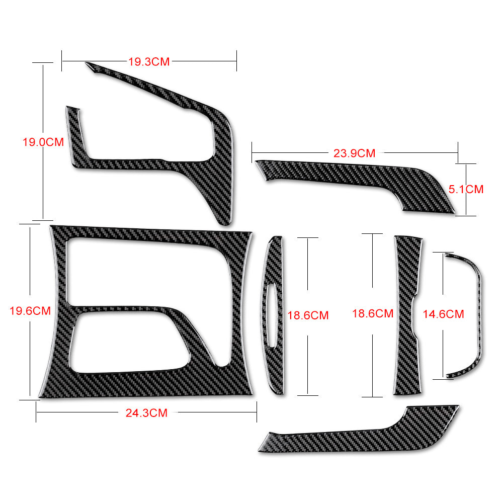DynaCarbon™️ Carbon Fiber 7 PCS Front/Rear Center Panel Set for Dodge Charger 2015-2023
