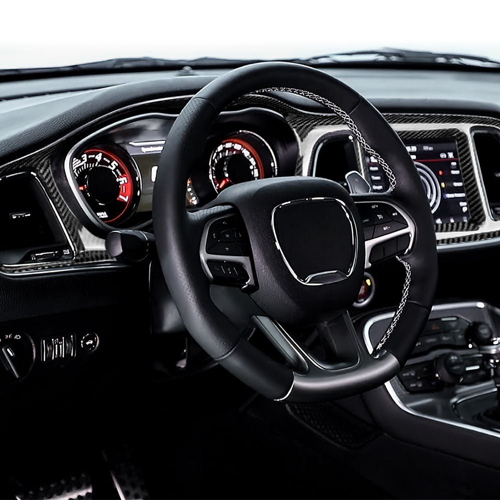 DynaCarbon™ Hard Carbon Fiber Full Coverage Dashboard Kit for Dodge Challenger 2015-2023