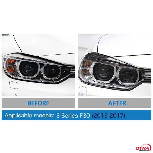 DynaCarbon™️ Carbon Fiber Headlight Eyebrows for BMW F30 3 Series F32 4 Series 2013-2015 Pre-Facelift