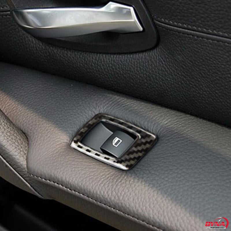DynaCarbon™️ Carbon Fiber Car Window Control Frame Trim Overlay for BMW E60 5 Series 2008-2010