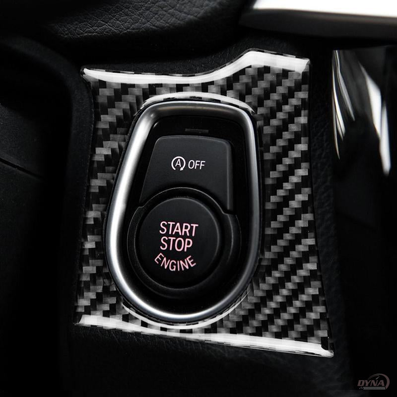DynaCarbon™️ Carbon Fiber Start/Stop Engine Button Frame Trim Overlay for BMW F30 F32 320i F34 GT 3 Series 4 Series