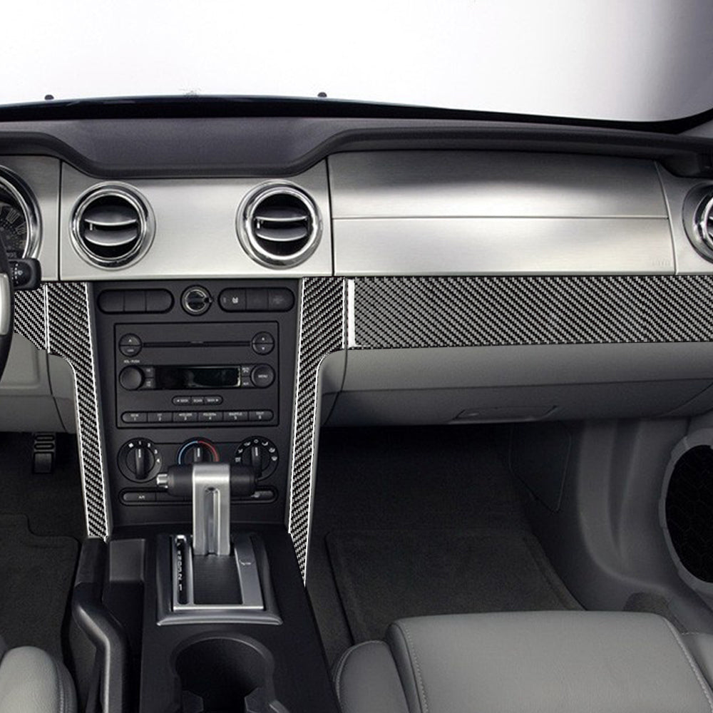 DynaCarbon™️ Carbon Fiber Dash/Multimedia Surround Kit For Ford Mustang 2005-2009