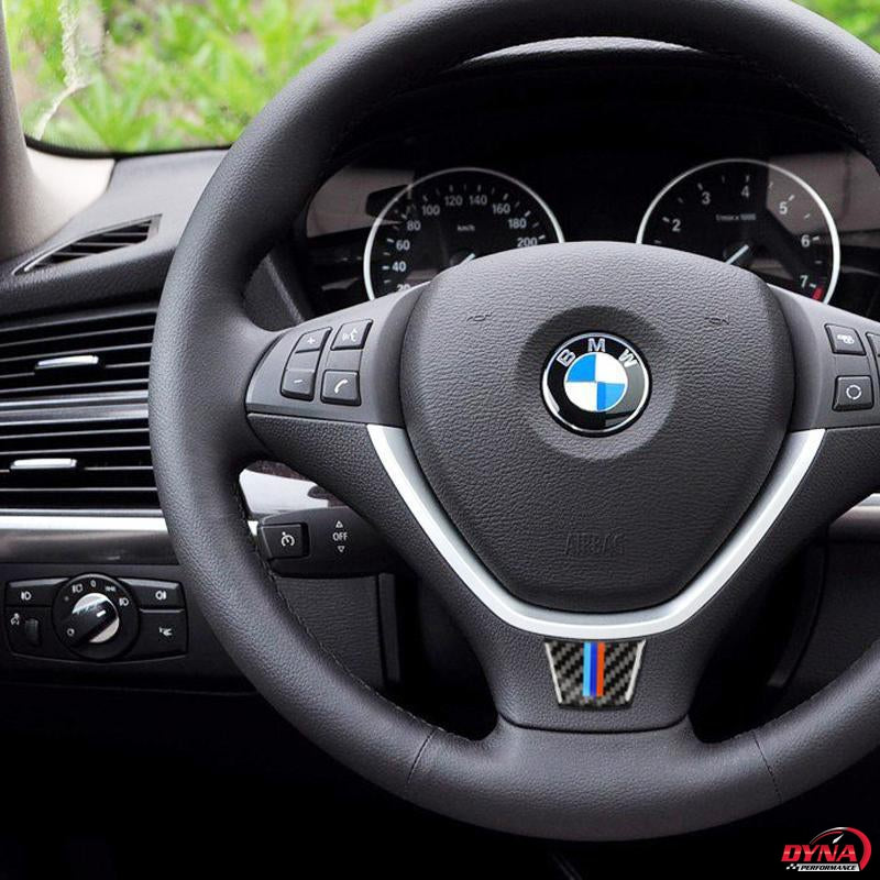 DynaCarbon™️ Carbon Fiber Steering Wheel Trim Overlay for BMW E70 X5 E71 X6