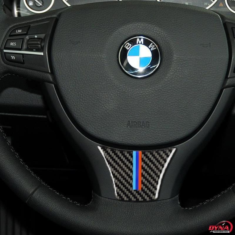 DynaCarbon™️ Carbon Fiber Steering Wheel Trim Overlay Cover for BMW F10 F11 F07 5 Series