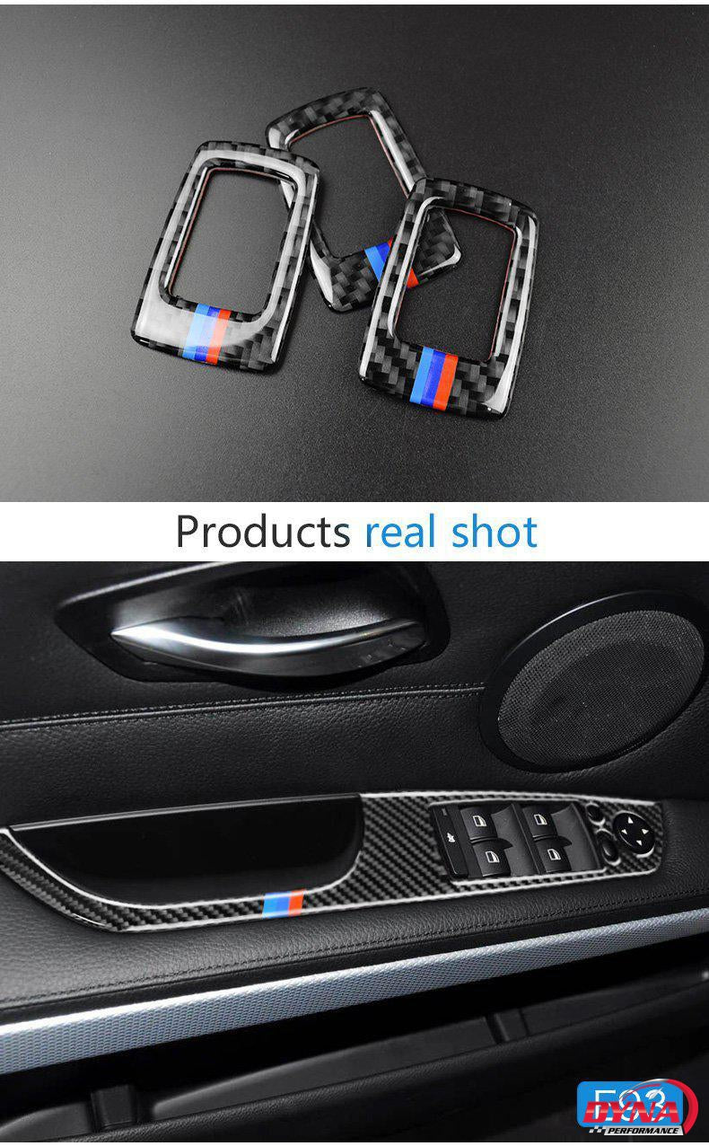 DynaCarbon™️ 4pcs LHD Door Window Panel Trim Overlay for BMW 3 Series E90 E92 E93