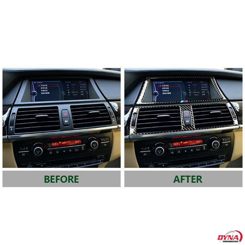 DynaCarbon™️ Carbon Fiber Navigation Screen Frame Trim Overlay for BMW E70 X5 E71 X6