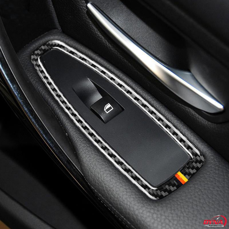 DynaCarbon™️ Carbon Fiber Full Set Window Control Frame Trim Overlay for BMW F20 F21 F22 F30 F34