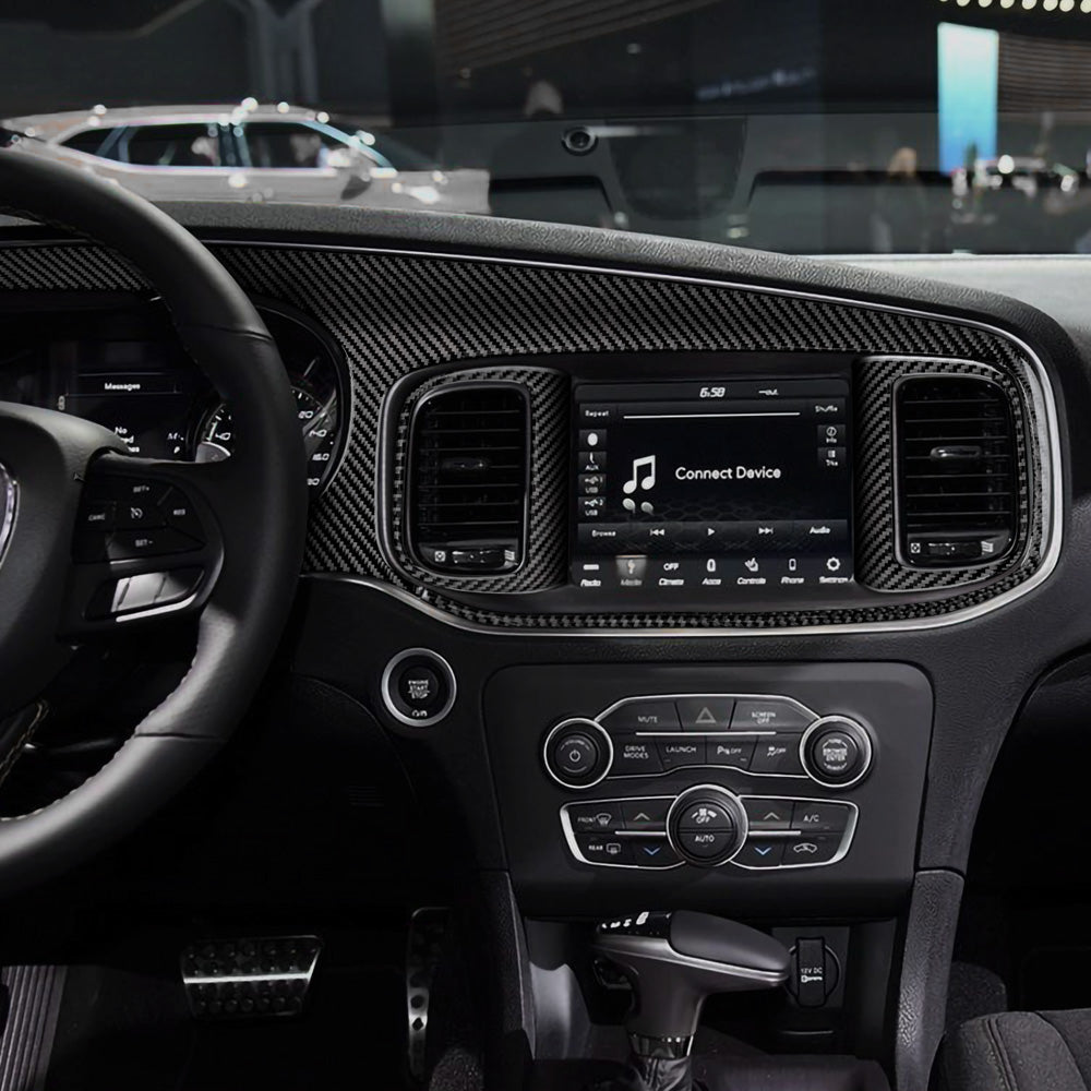 DynaCarbon™️ Carbon Fiber Full Dashboard Kit for Dodge Charger 2015-2023