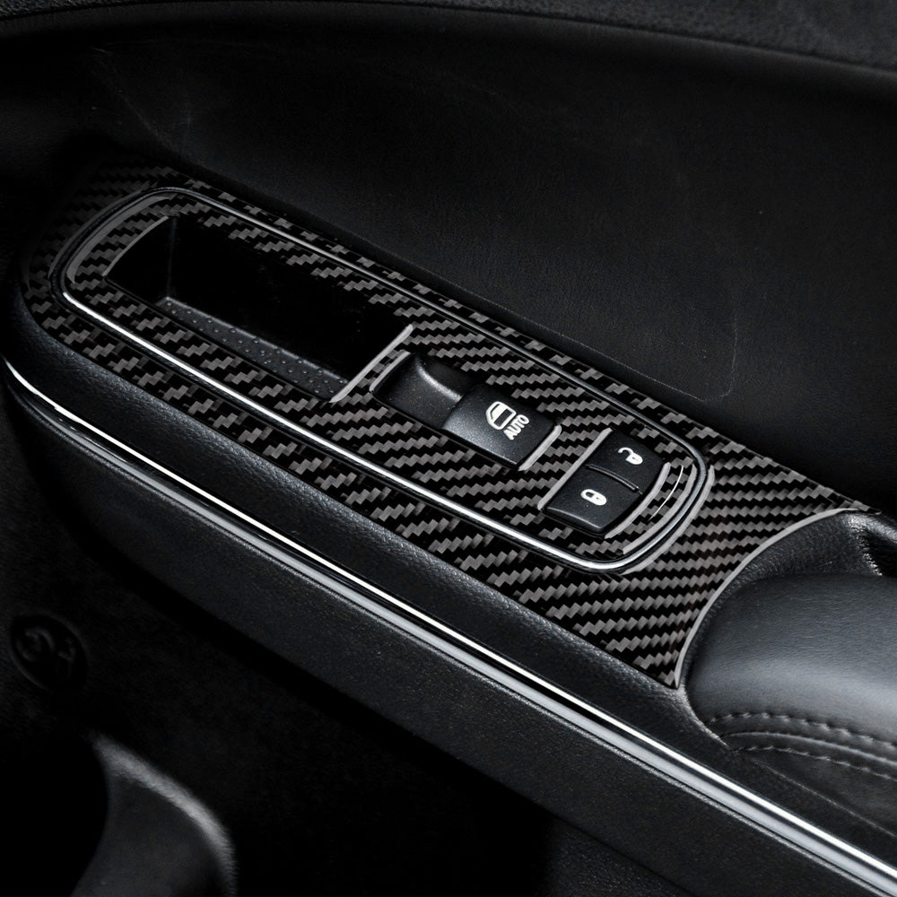 DynaCarbon™️ Carbon Fiber Window Control Panel Trim for Dodge Charger 2015-2023
