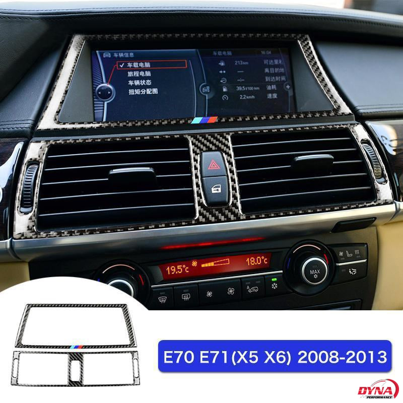 DynaCarbon™️ Carbon Fiber Navigation Screen Frame Trim Overlay for BMW E70 X5 E71 X6