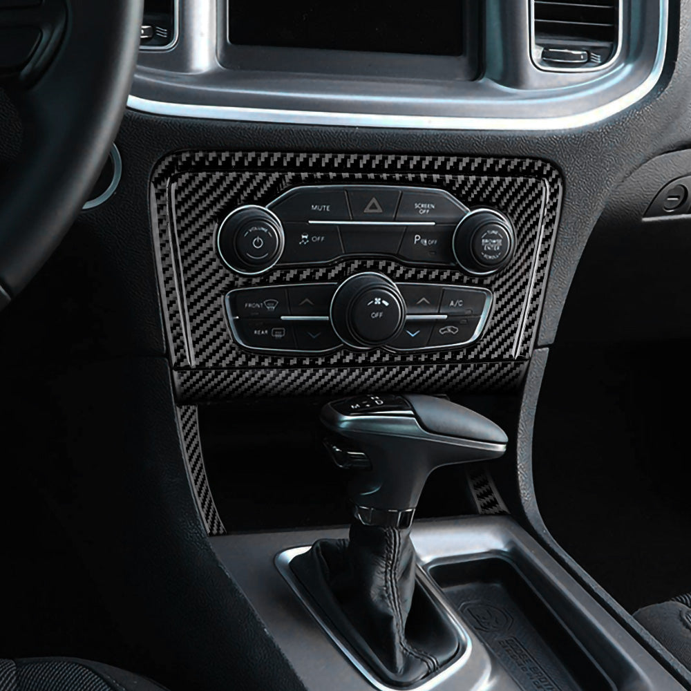 DynaCarbon™️ Carbon Fiber Multimedia Frame Trim Kit for Dodge Charger 2015-2023