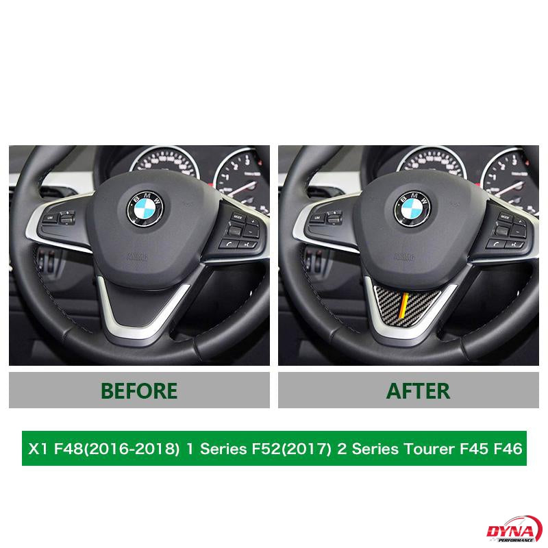 DynaCarbon™️ Carbon Fiber Steering Wheel Trim Overlay for BMW X1 F48 1 Series F52 F45 F46