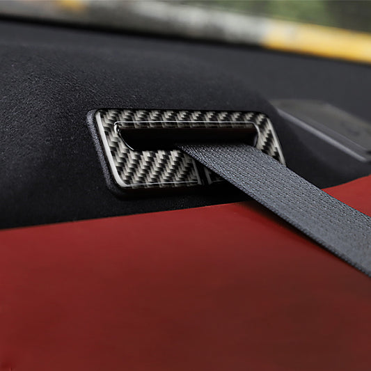 DynaCarbon™️ 3PCS Carbon Fiber Seat Belt Frame Panel Overlay for Dodge Challenger 2015-2023
