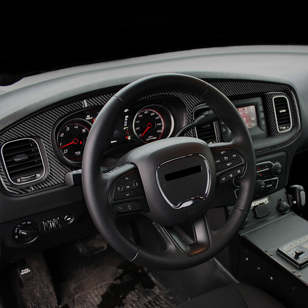 DynaCarbon™️ Carbon Fiber Full Dashboard Kit for Dodge Charger 2015-2023