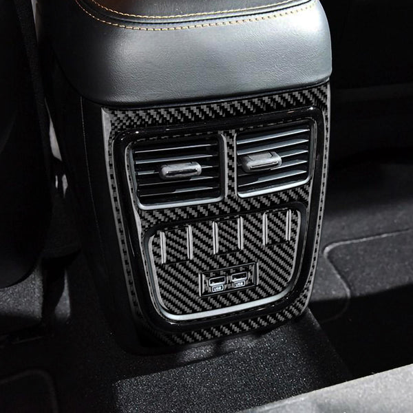 DynaCarbon™️ Carbon Fiber Rear Center Air Outlet Trim for Dodge Charger 2015-2022