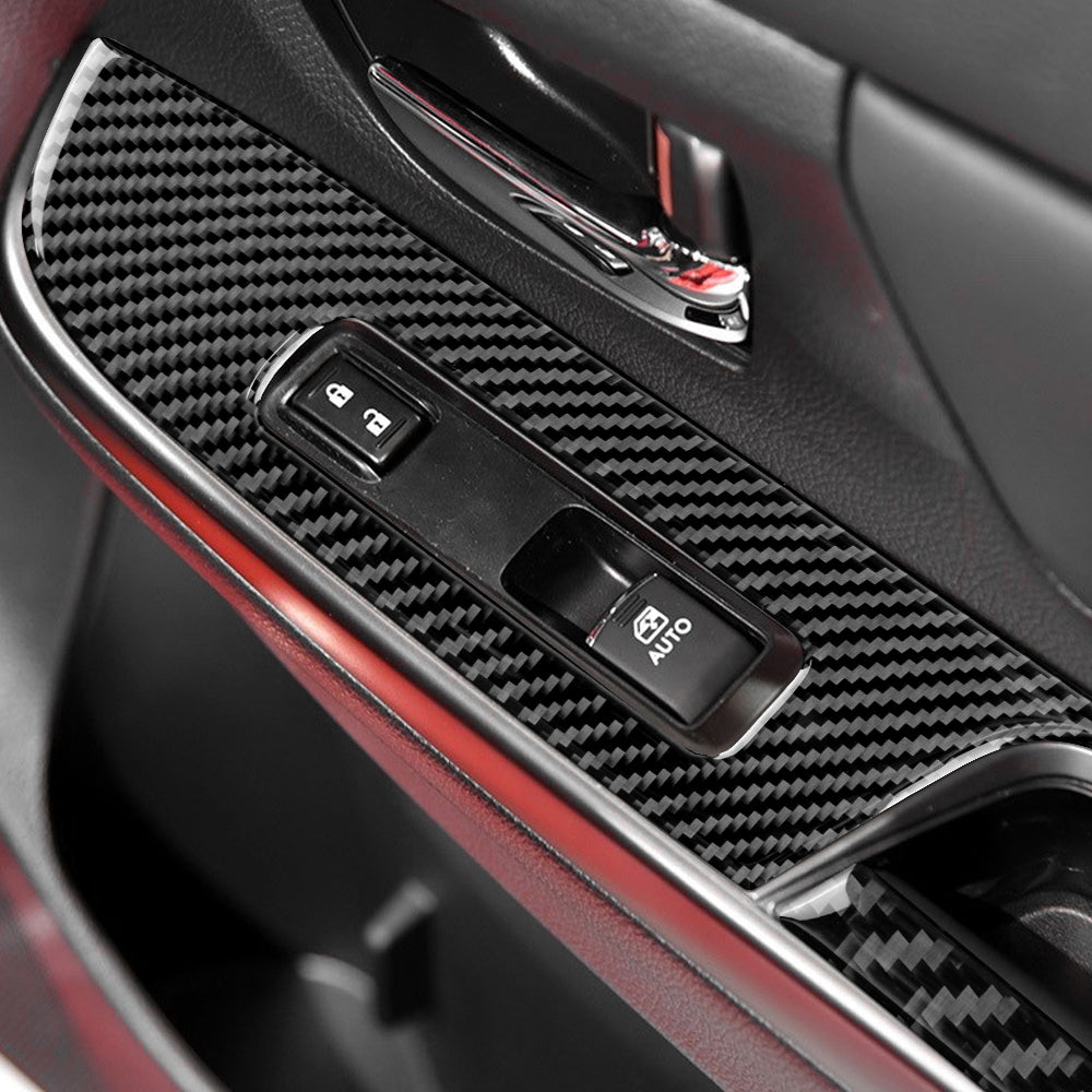 DynaCarbon™ 7 PCS Carbon Fiber Front/Rear Door Trims For Subaru WRX 2015-2016