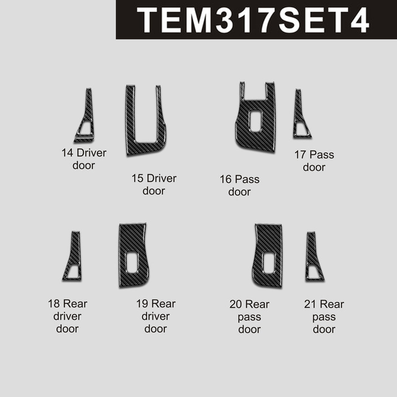 DynaCarbon™️ Carbon Door Window Controls Trims for Tesla Model 3 2017-2022