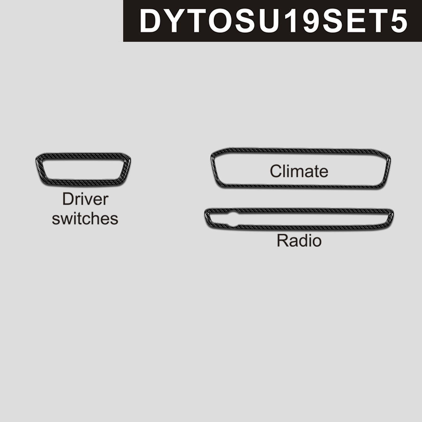 DynaCarbon™️ Carbon Fiber Switches, Climate and Radio Control Trim Toyota Supra 2019-2023