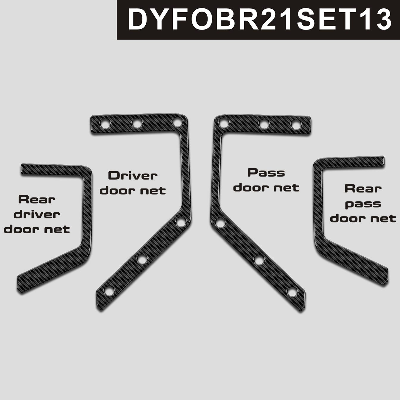 DynaCarbon™️ Carbon Door Net Compartments for Ford Bronco 2021-2024