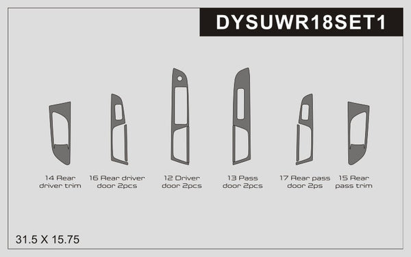 DynaCarbon™ 7 PCS Carbon Fiber Front/Rear Door Trims For Subaru WRX 2018-2021