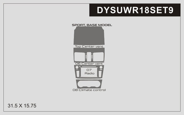 DynaCarbon™ 5PCS Carbon Fiber Multimedia Panel Trim For Subaru WRX and STI Sport, Base 2018-2021
