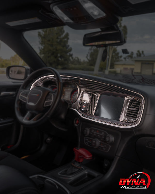 DynaCarbon™️ Carbon Fiber Full Dashboard Kit for Dodge Charger 2015-2022