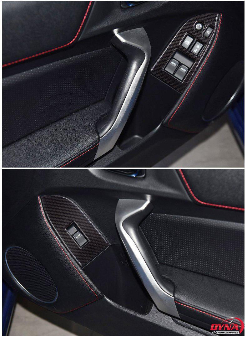 DynaCarbon™️ Carbon Fiber Window Control Trim Overlay Set for Toyota 86 2013-2016