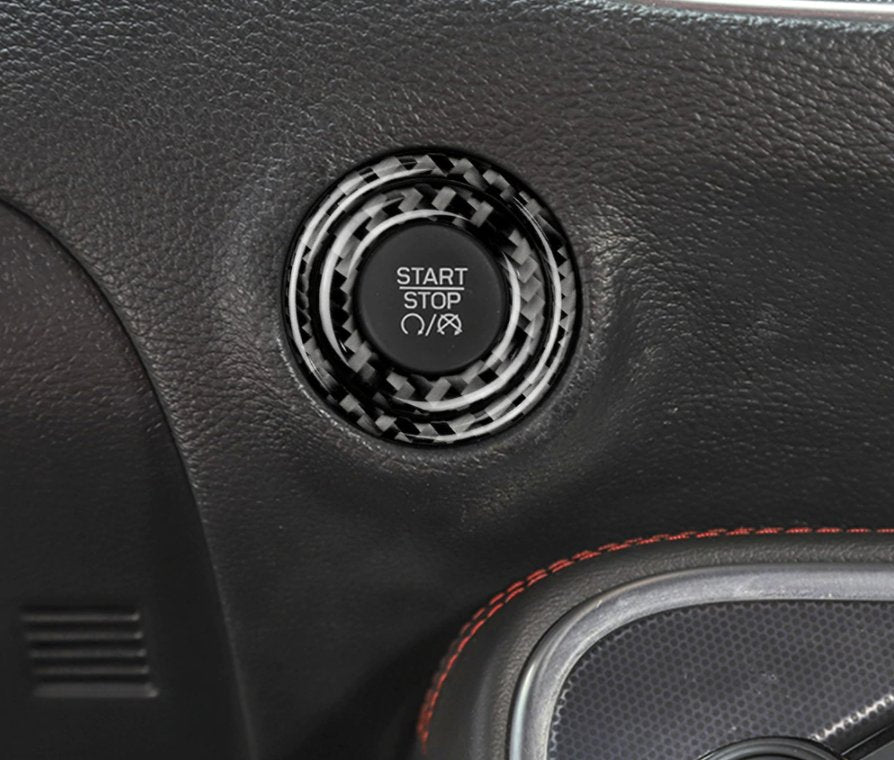 DynaCarbon™️ Carbon Fiber Car Engine Start Stop Button Cover for Dodge Challenger 2015-2022