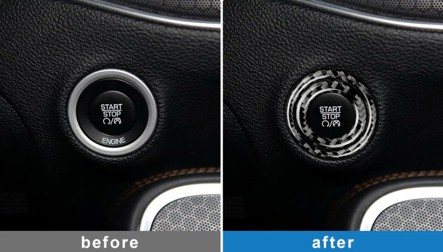 DynaCarbon™️ Carbon Fiber Car Engine Start Stop Button Cover for Dodge Challenger 2015-2022