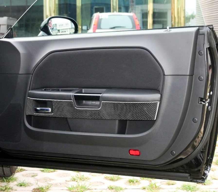 24Pcs Red Carbon Fiber Interior Full Set Cover Trim For Dodge Challenger  2008-14