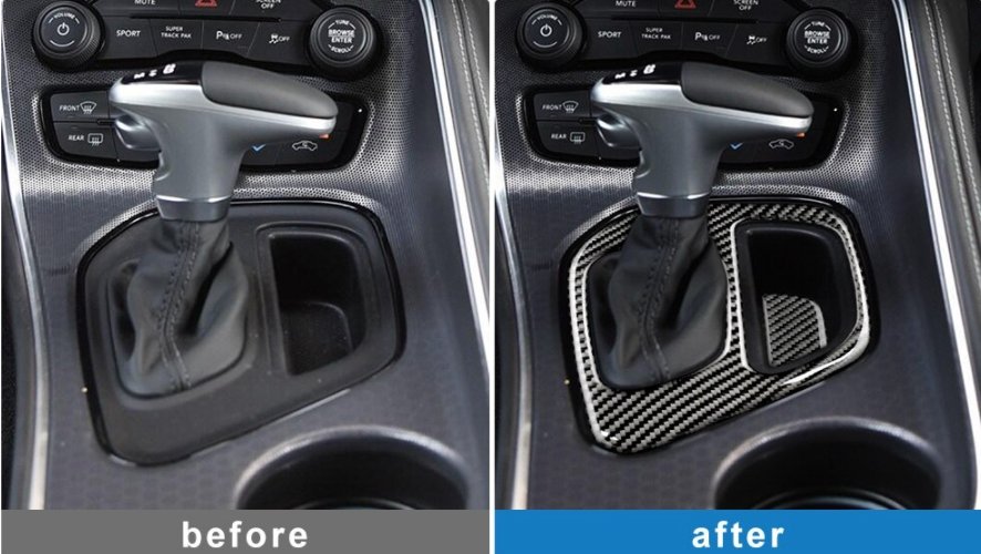DynaCarbon™️ Gear Shift Panel Cover for Dodge Challenger 2015-2023