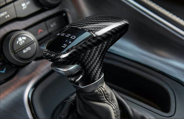 DynaCarbon™️ Hard Carbon Fiber Gear Shift Knob Cover for Dodge Challenger Charger 2015-2022