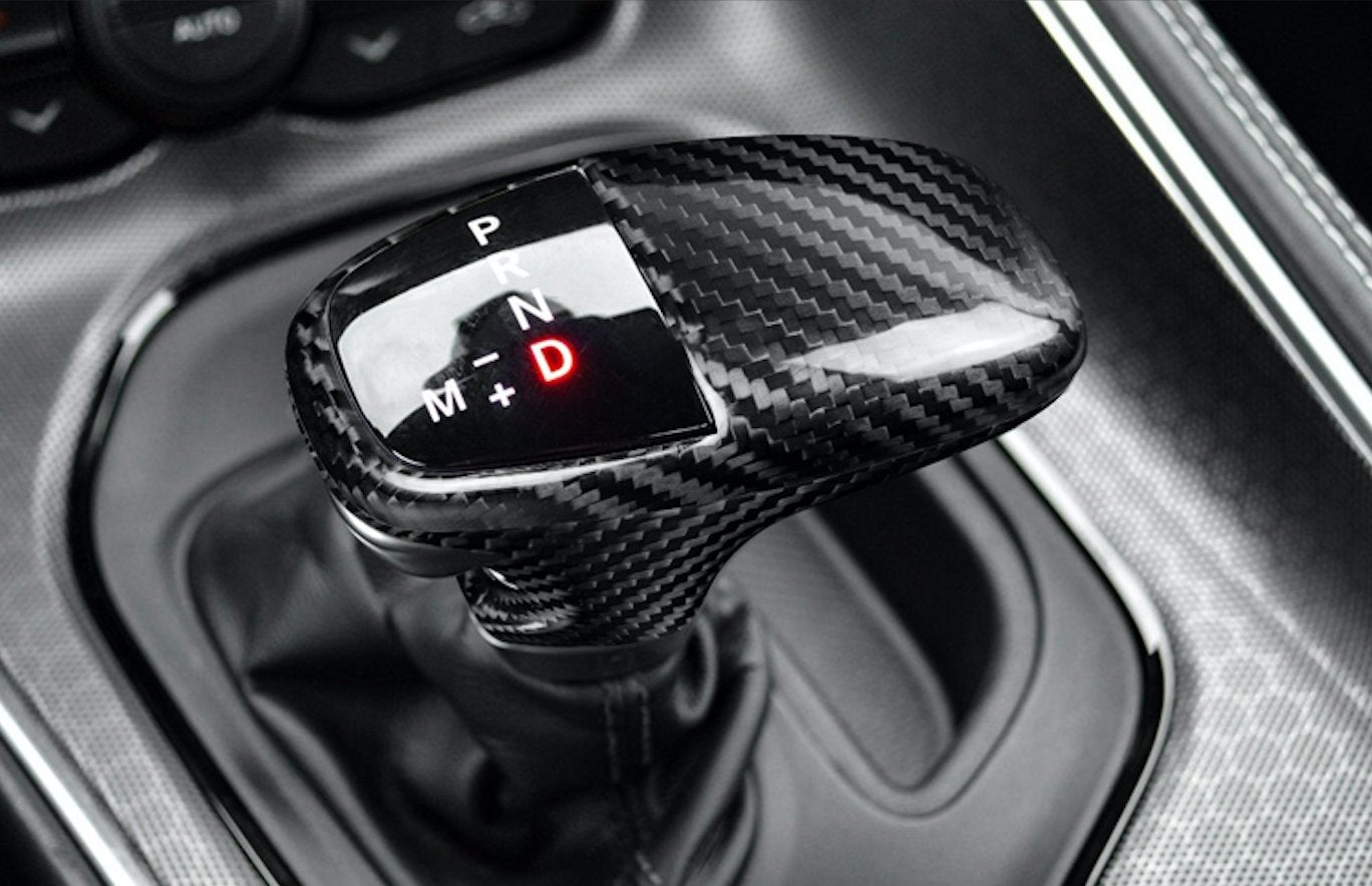 DynaCarbon™️ Hard Carbon Fiber Gear Shift Knob Cover for Dodge Challenger Charger 2015-2022