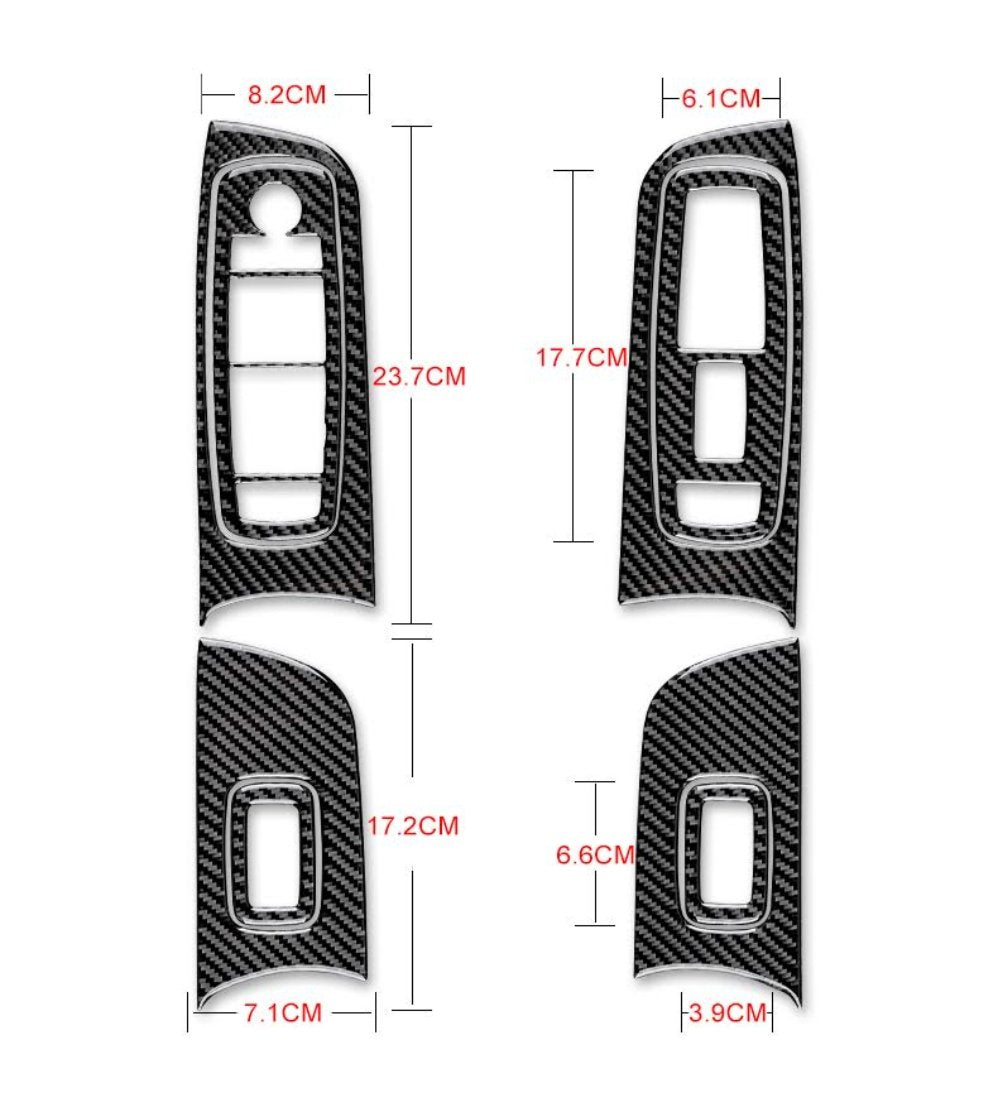 DynaCarbon™️ Carbon Fiber Window Control Panel Trim for Dodge Charger 2015-2023