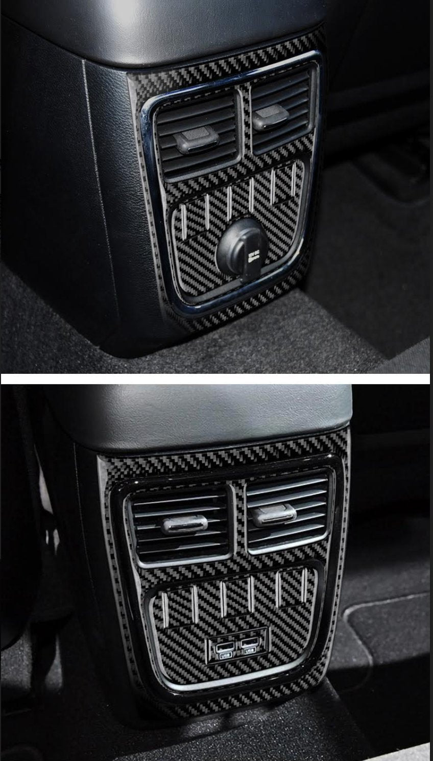 DynaCarbon™️ Carbon Fiber Rear Center Air Outlet Trim for Dodge Charger 2015-2023