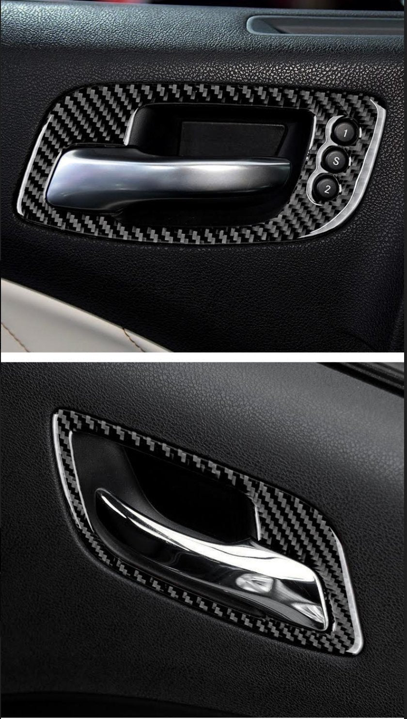 DynaCarbon™️ Carbon Fiber Door Handle Trim for Dodge Charger 2015-2023