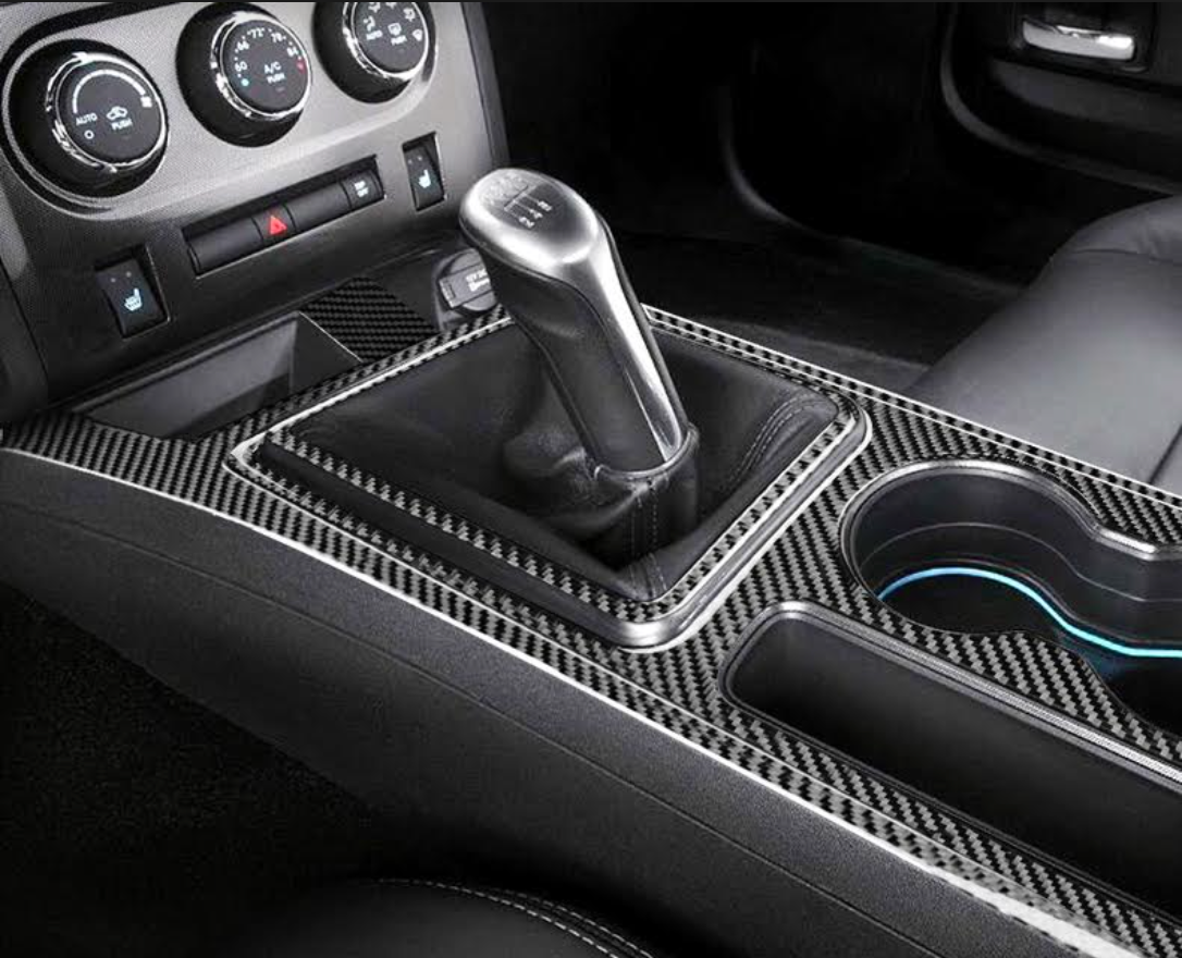 DynaCarbon™️ Carbon Fiber Full Center Console Kit for Dodge Challenger (Fits Manual & Automatic) 2008-2014