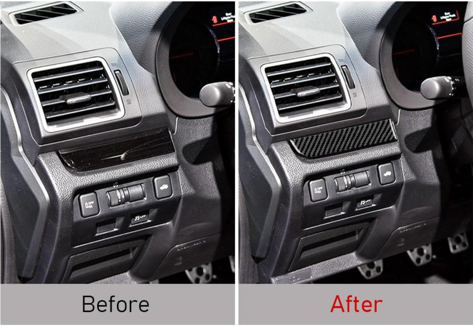 DynaCarbon™ 2PCS Carbon Fiber Glove Box Full Strip For Subaru WRX 2015-2021